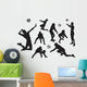 Volleyball Player Silhouette Wall Decal Sticker Set