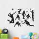 Volleyball Player Silhouette Wall Decal Sticker Set