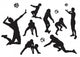 Volleyball Player Silhouette Wall Decal Sticker Set