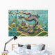Traditional Chinese Blue Dragon Wall Decal