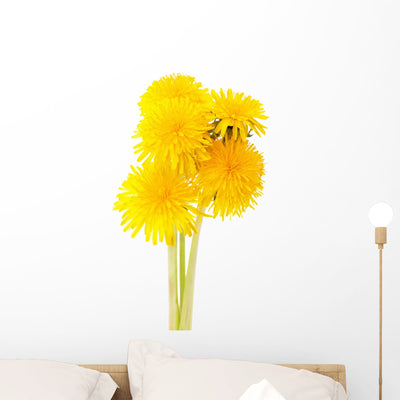 Dandelions White Wall Decal shown on a wall