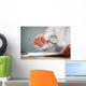Businessman with Magnifying Glass Wall Decal