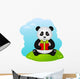 Panda with Gift Vector Wall Decal