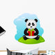 Panda with Gift Vector Wall Decal