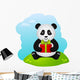 Panda with Gift Vector Wall Decal