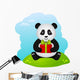 Panda with Gift Vector Wall Decal