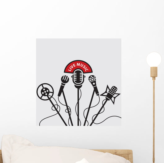 Design with Five Microphone Wall Decal