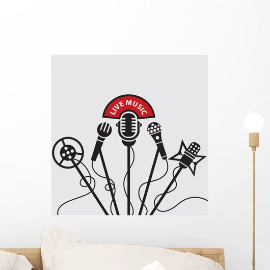 Design with Five Microphone Wall Decal