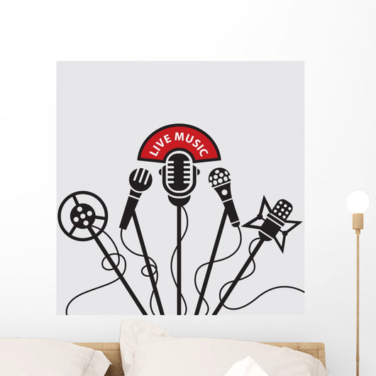 Design with Five Microphone Wall Decal