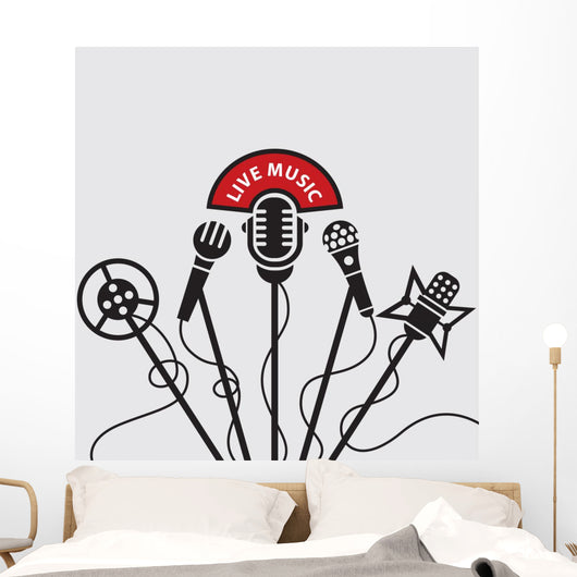 Design with Five Microphone Wall Decal