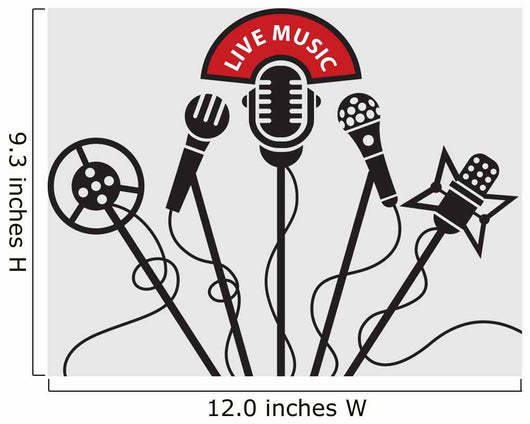 Design with Five Microphone Wall Decal