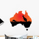 Australian Map with Kangaroo Wall Decal