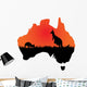 Australian Map with Kangaroo Wall Decal