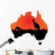 Australian Map with Kangaroo Wall Decal