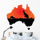 Australian Map with Kangaroo Wall Decal