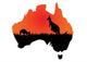 Australian Map with Kangaroo Wall Decal