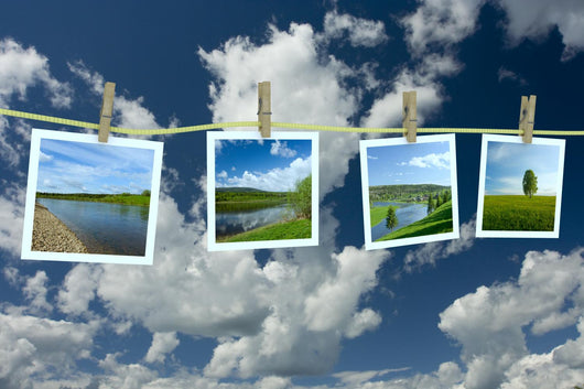 Landscape Photographs Hanging Clothesline Wall Decal