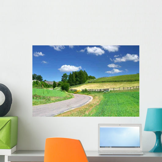 Picturesque Country Road and Wall Decal