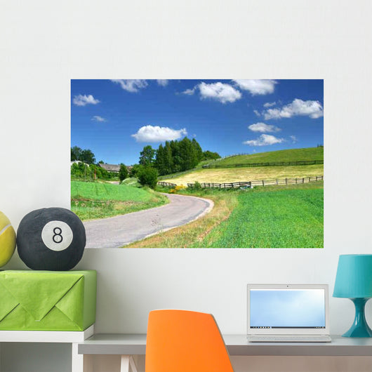 Picturesque Country Road and Wall Decal