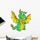 Cute Green Dragon Wall Decal