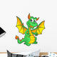 Cute Green Dragon Wall Decal