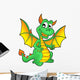 Cute Green Dragon Wall Decal