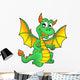 Cute Green Dragon Wall Decal