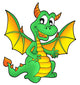 Cute Green Dragon Wall Decal