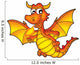 Cute Red Dragon Wall Decal