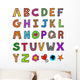 Alphabet Text Doodle Wall Decal Sticker Set