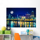 Portland Skyline with Moon Wall Decal