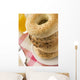 Stack Seeded Bagels with Wall Decal