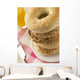 Stack Seeded Bagels with Wall Decal