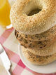 Stack Seeded Bagels with Wall Decal