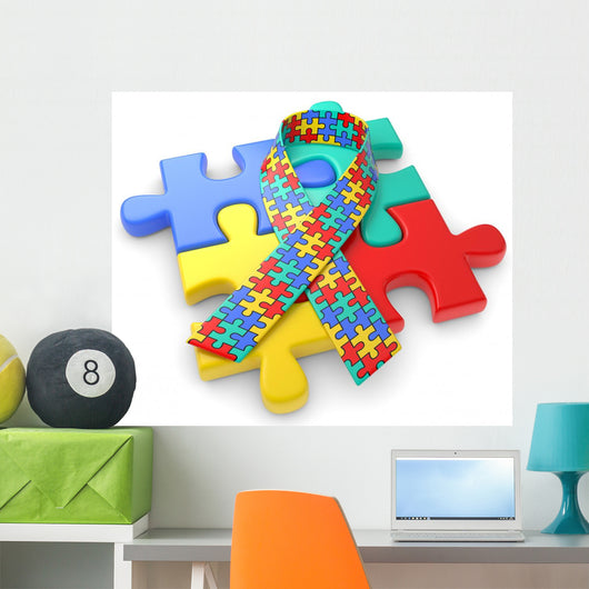 Puzzleteile Mit Autismusschleife Wall Decal