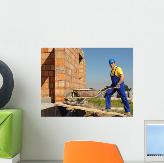 Builder with Barrow Wall Decal