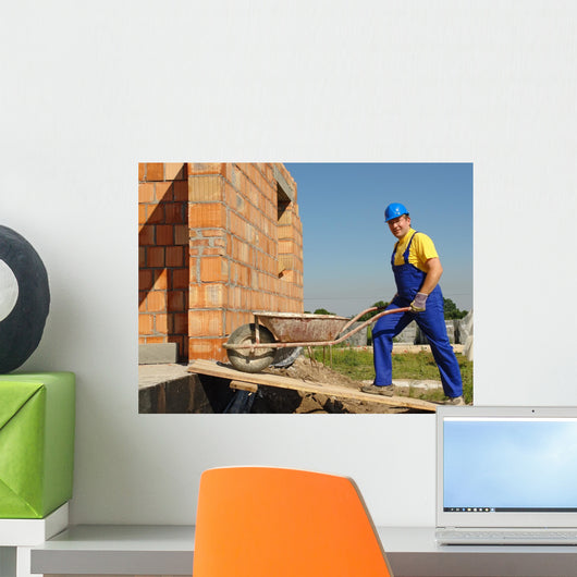 Builder with Barrow Wall Decal