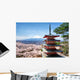Japanese Pagoda Sakura Blossoms Wall Decal