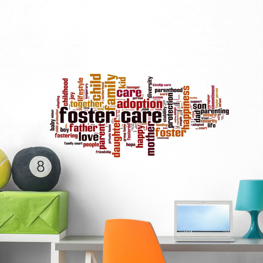 Foster Care Word Cloud Wall Decal