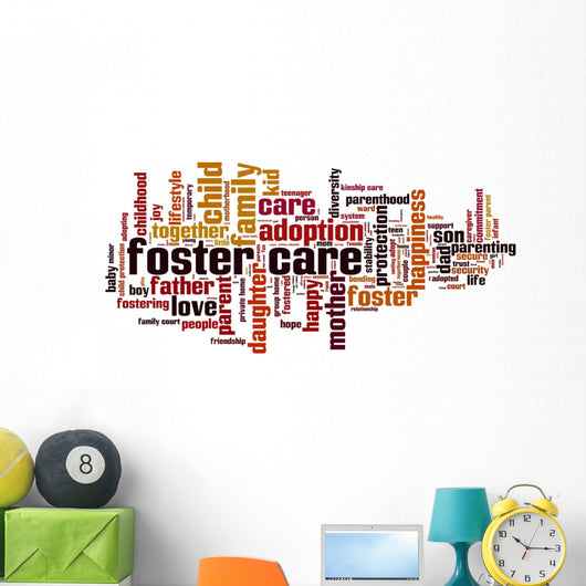 Foster Care Word Cloud Wall Decal