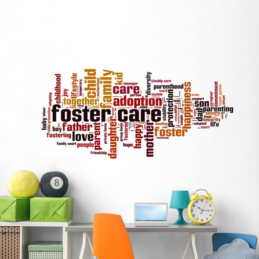 Foster Care Word Cloud Wall Decal