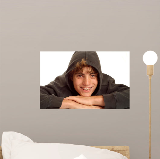 Happy Teen Boy Wearing Wall Decal