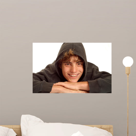 Happy Teen Boy Wearing Wall Decal
