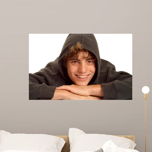 Happy Teen Boy Wearing Wall Decal