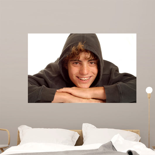 Happy Teen Boy Wearing Wall Decal