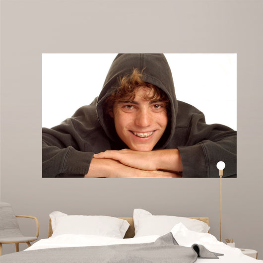 Happy Teen Boy Wearing Wall Decal