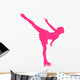 Pink Female Figure Skater Wall Decal