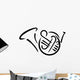French Horn Drawn Wall Decal