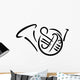 French Horn Drawn Wall Decal