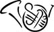French Horn Drawn Wall Decal